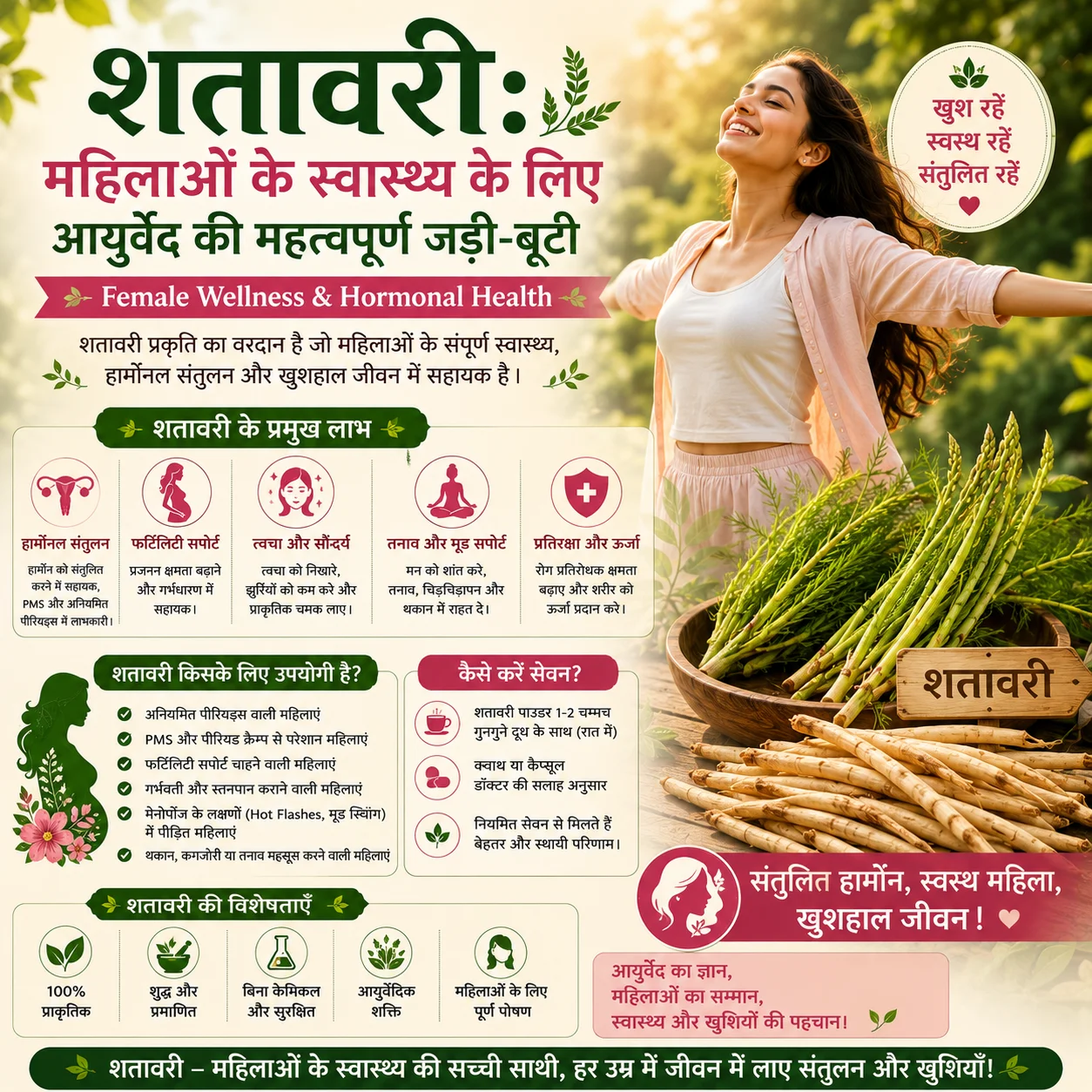 शतावरी: महिलाओं के स्वास्थ्य के लिए आयुर्वेद की महत्वपूर्ण जड़ी-बूटी | Female Wellness & Hormonal Health