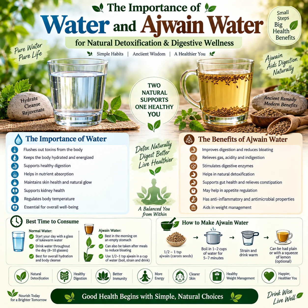 The Importance of Water and Ajwain Water for Natural Detoxification & Digestive Wellness